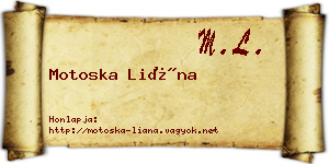 Motoska Liána névjegykártya